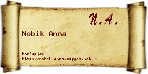 Nobik Anna névjegykártya